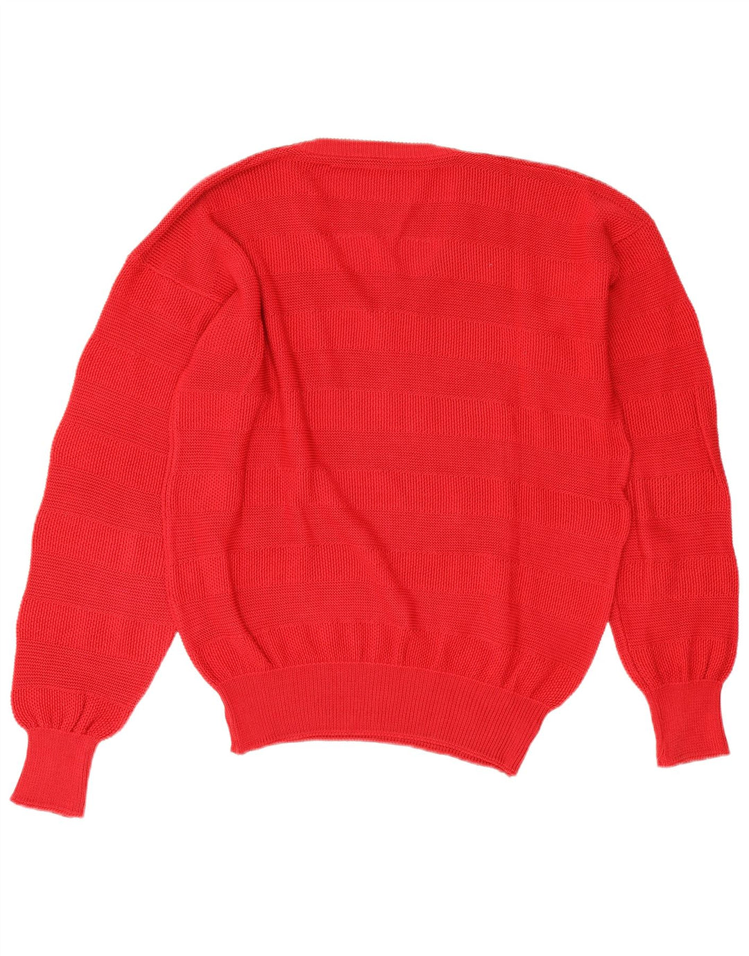 vintage Mens V-Col Jumper Pull XL Rouge Rayé