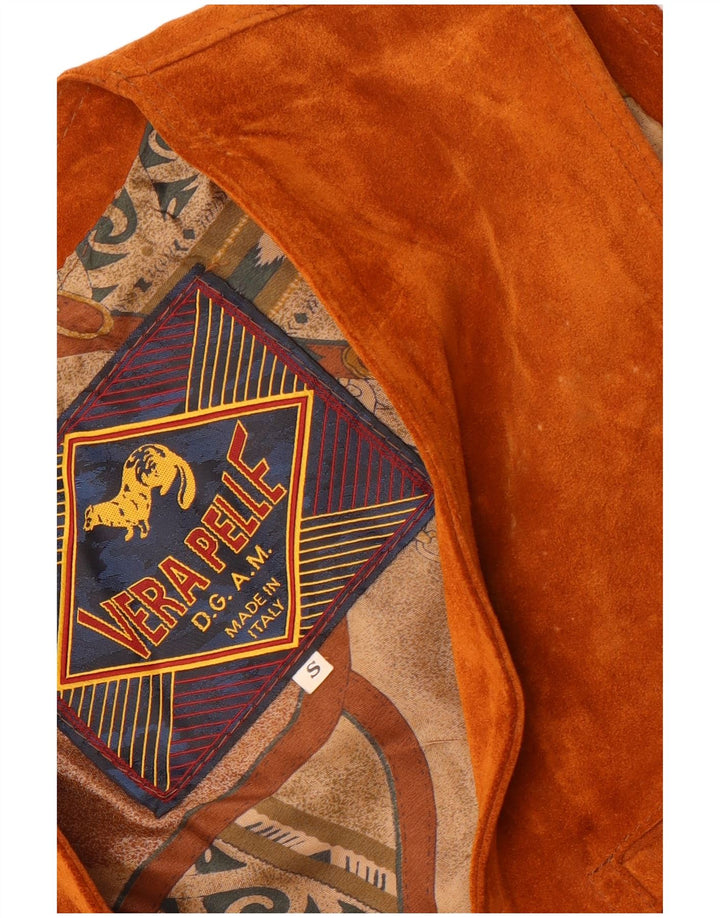 gilet en daim vintage pour homme petit cuir marron
