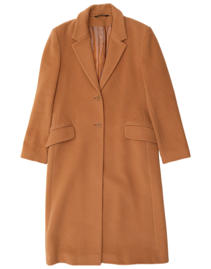 LAURA ASHLEY Manteau pour femme UK 14 Grande laine vierge marron