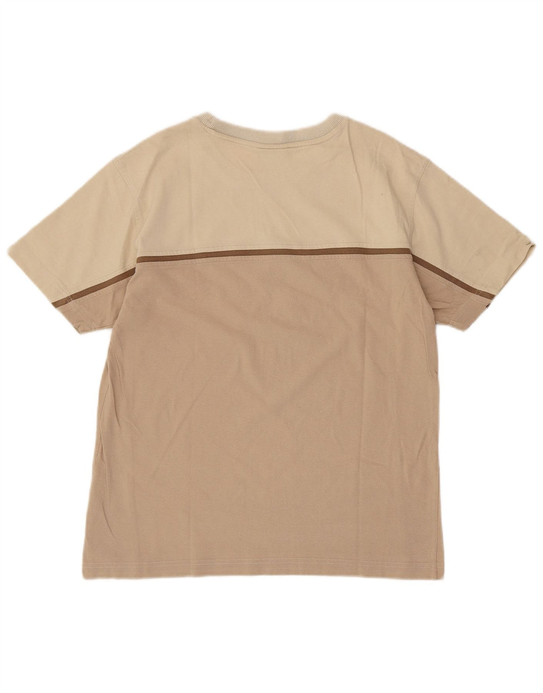CHAMPION T-Shirt Homme Petit Beige Colorblock Coton
