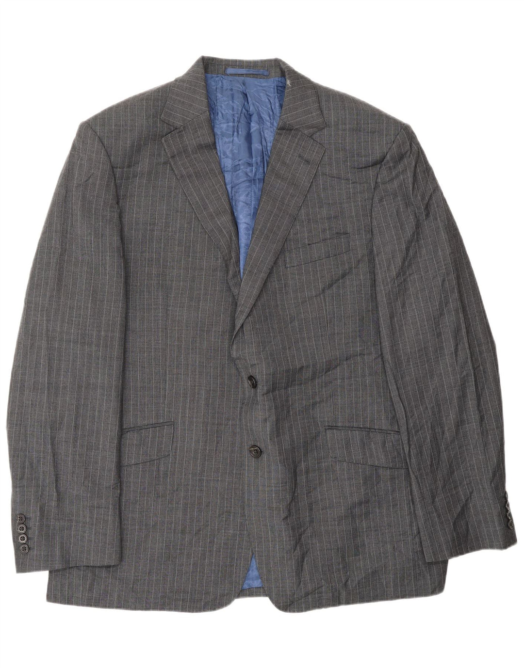 Marks & Spencer Veste blazer à 2 boutons pour homme UK 44 XL en laine à fines rayures gris