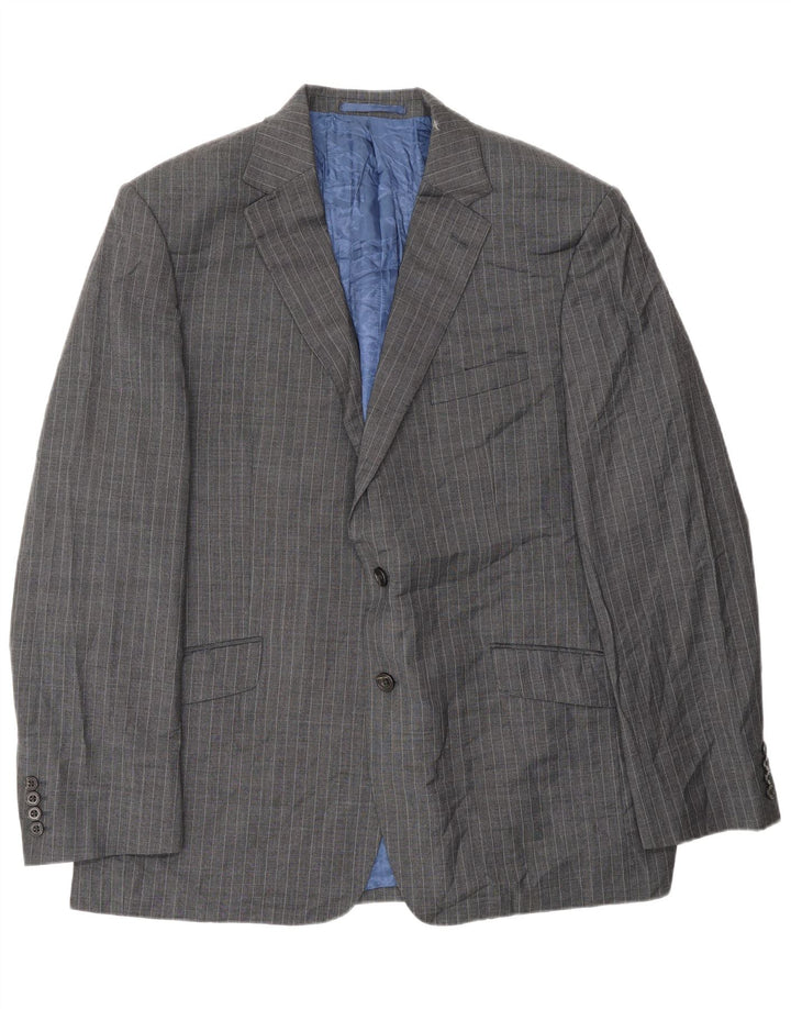 Marks & Spencer Veste blazer à 2 boutons pour homme UK 44 XL en laine à fines rayures gris