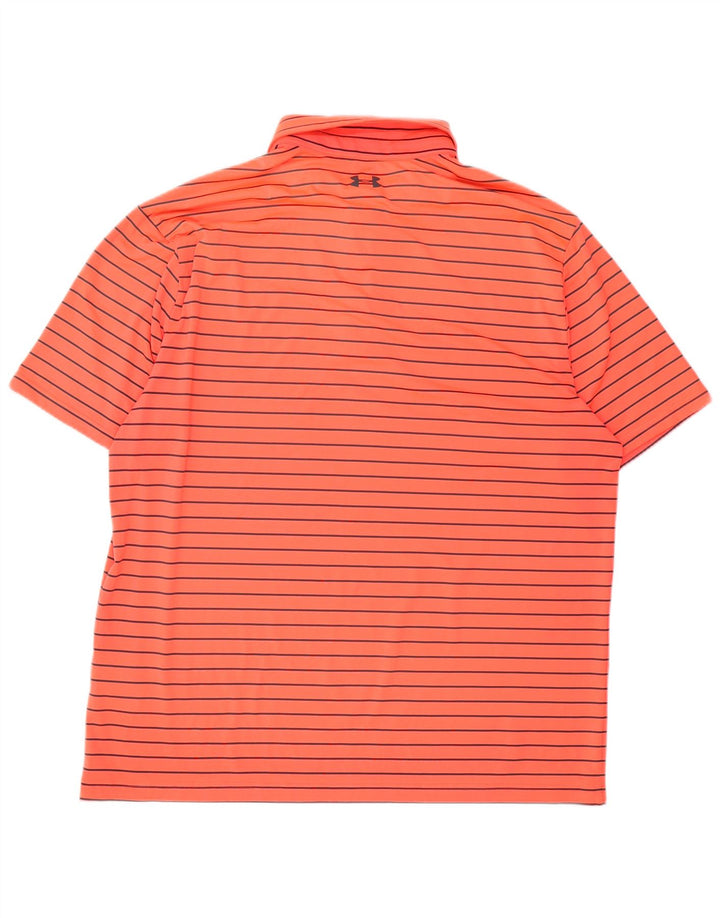 Under Armour Polo Homme XL Orange Rayé Polyester