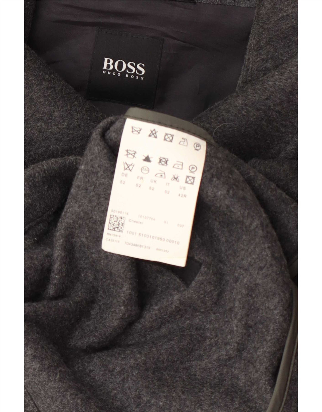 Hugo Boss Hommes Pardessus IT 52 XL Gris Laine