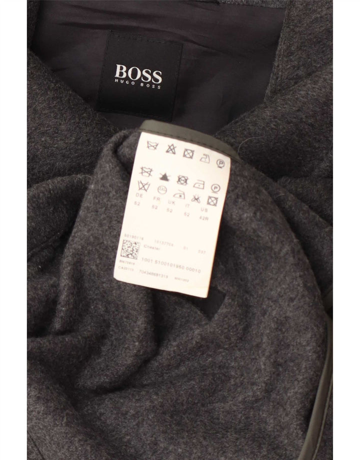 Hugo Boss Hommes Pardessus IT 52 XL Gris Laine