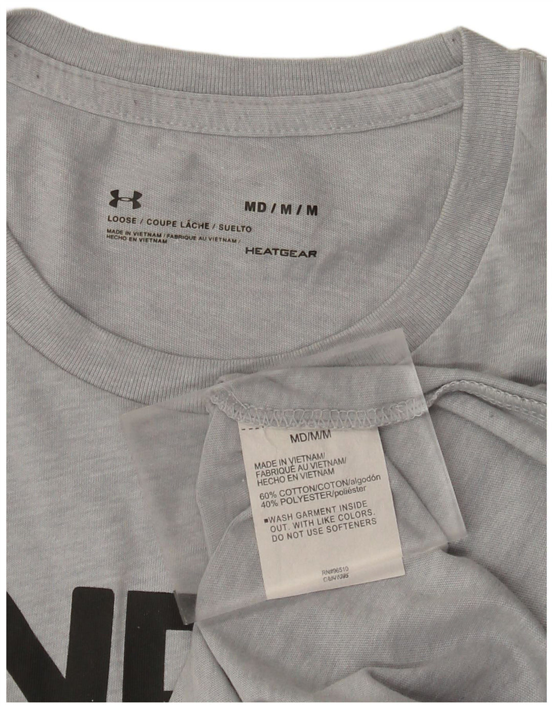 Under Armour Tee-Shirt Heat Gear Graphic Homme Gris Moyen Moucheté Coton