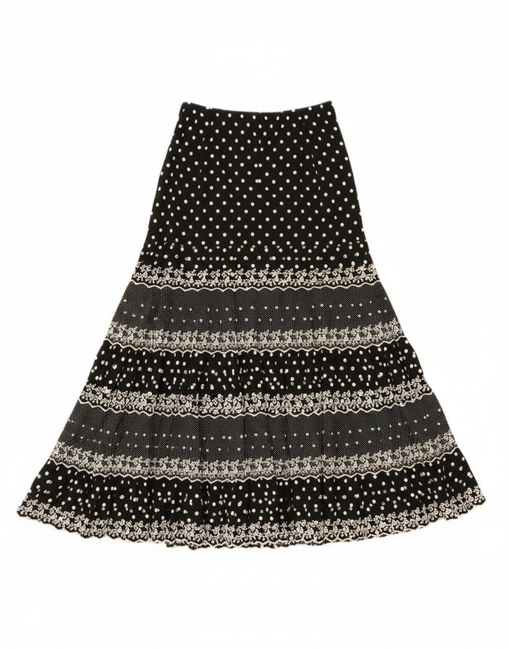 jupe gitane vintage femme W28 moyen noir tacheté