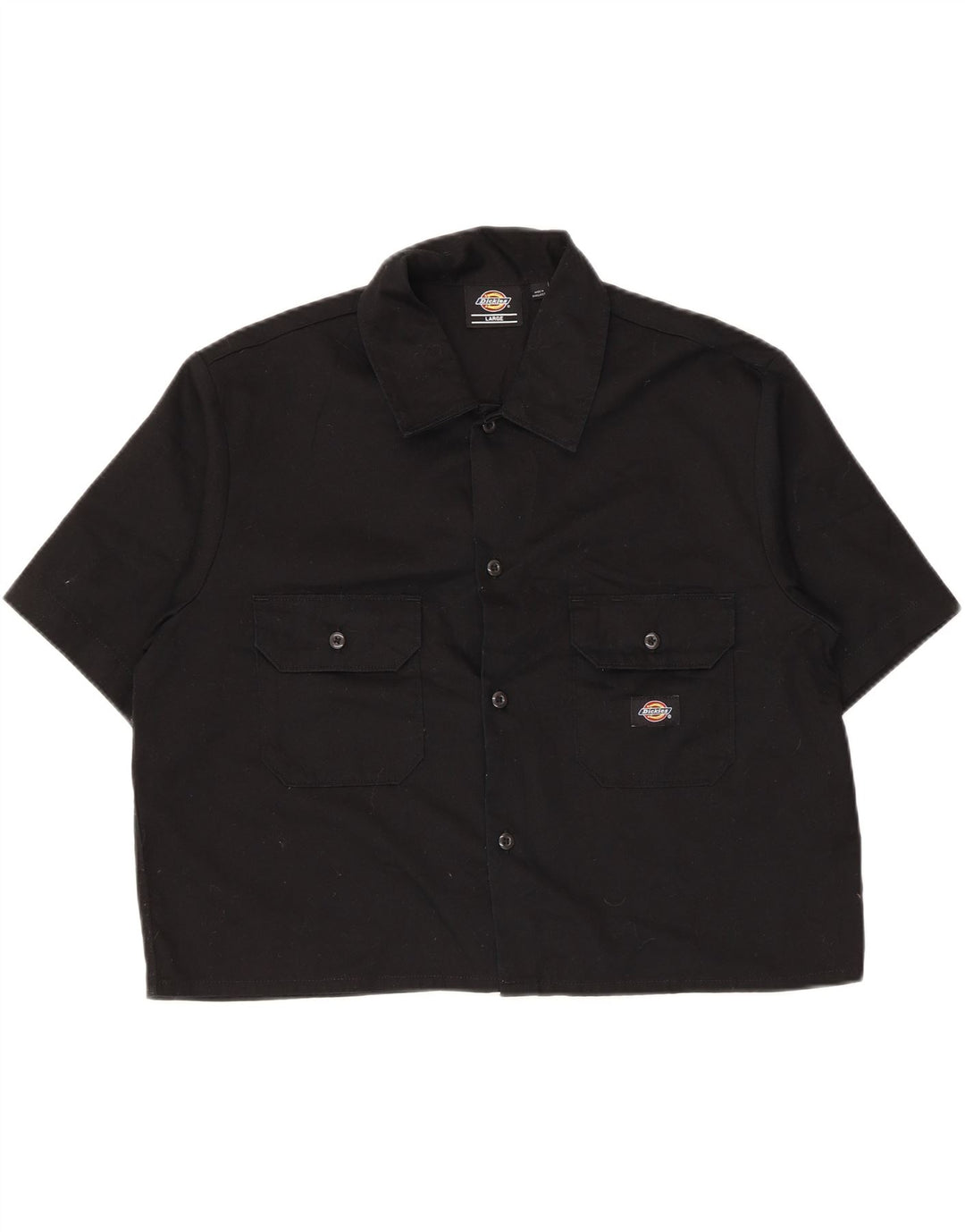Dickies Chemise à manches courtes pour femme UK 16 Large Noir Polyester