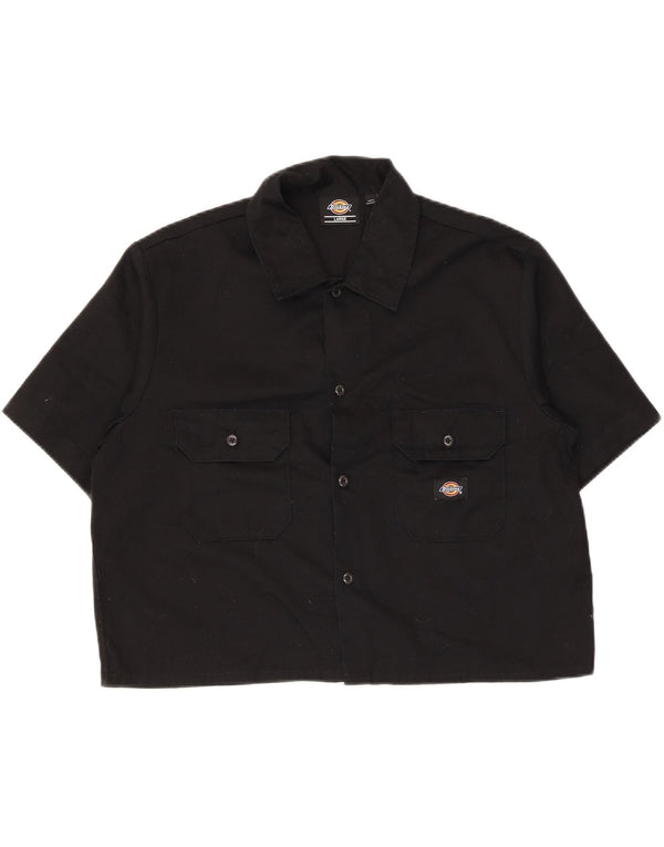 Dickies Chemise à manches courtes pour femme UK 16 Large Noir Polyester