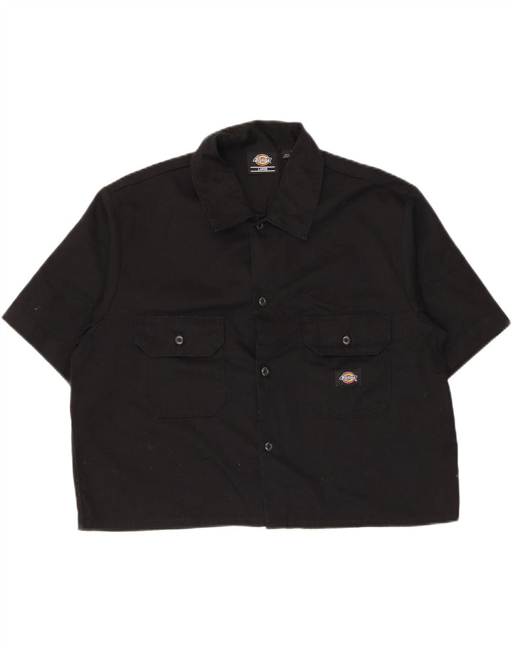 Dickies Chemise à manches courtes pour femme UK 16 Large Noir Polyester