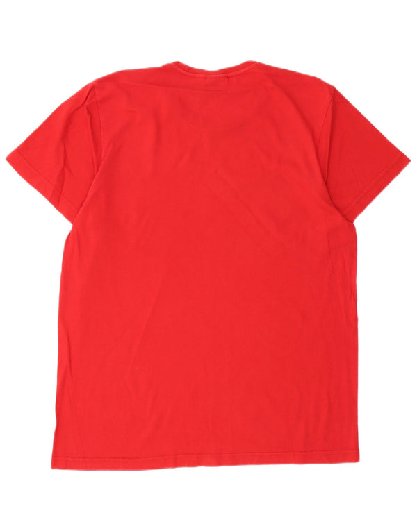 Adidas T-Shirt Graphique Homme Rouge Moyen Coton