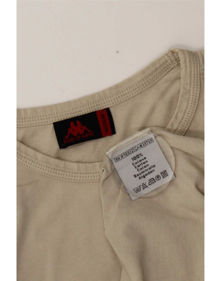 Kappa T-Shirt Femme UK 14 Coton Beige Moyen