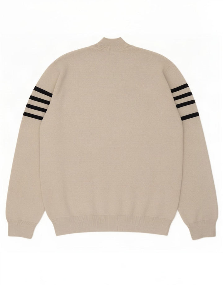 Marks & Spencer Pull col rond pour homme XL en polyester rayé beige