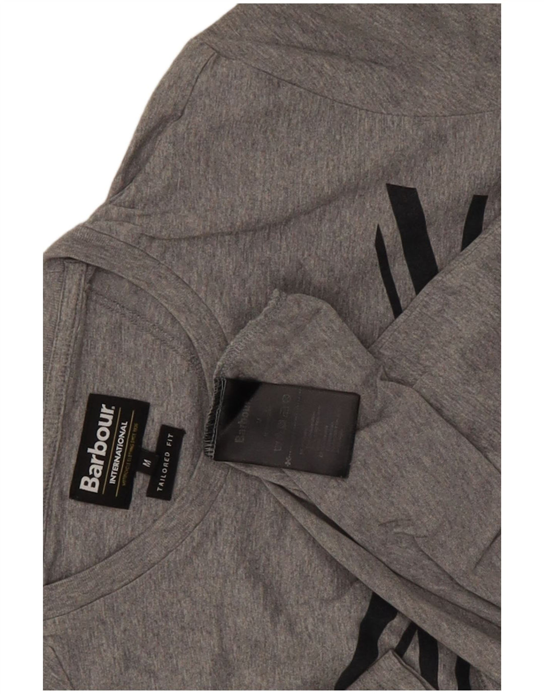 Barbour Hommes Coupe Ajustée Graphique T-Shirt Top Gris Moyen Moucheté Coton