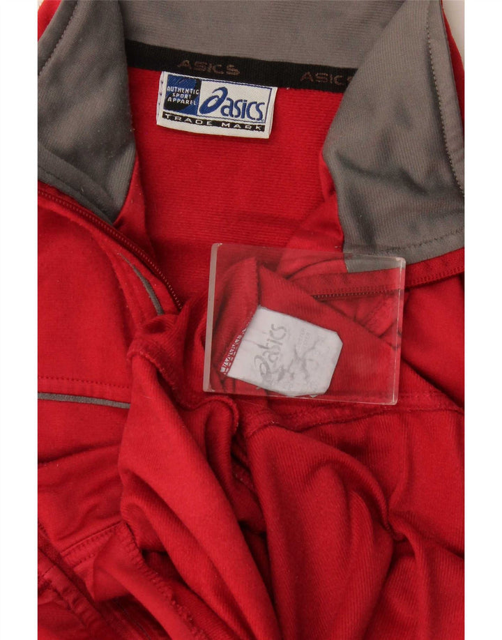 Asics Veste de survêtement coupe régulière pour femme UK 16 Large Rouge Polyester