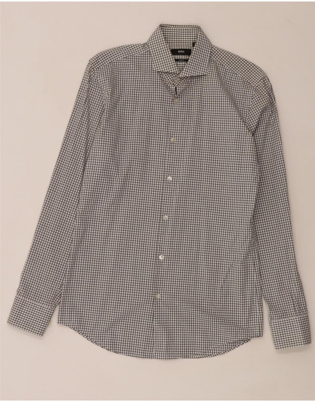 Hugo Boss Chemise slim fit pour homme Taille 38 15 Carreaux blancs moyens