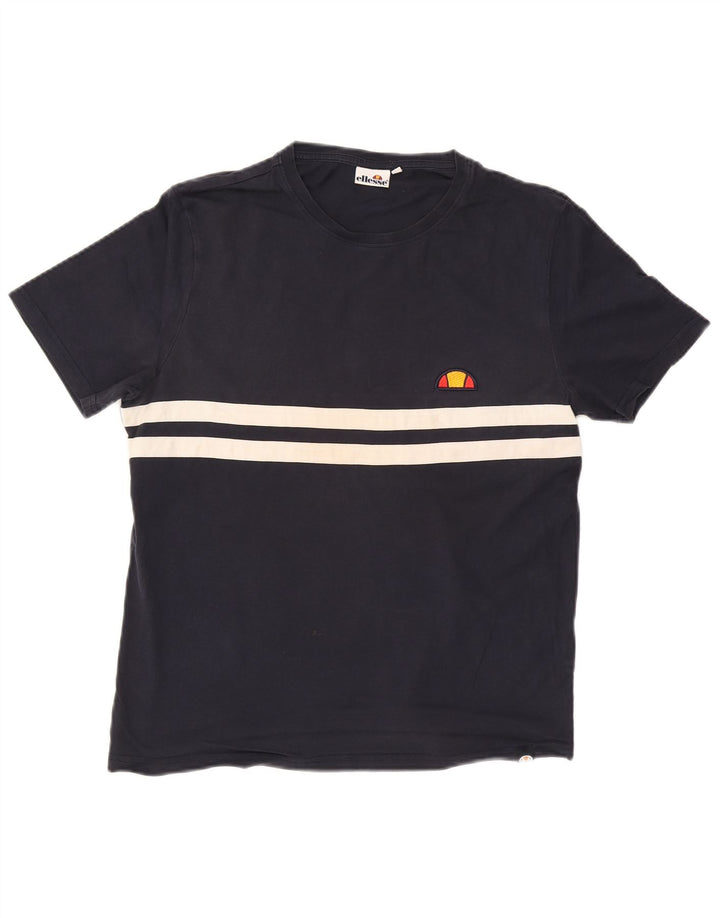ELLESSE T-Shirt Homme Bleu Marine Moyen Colourblock Coton
