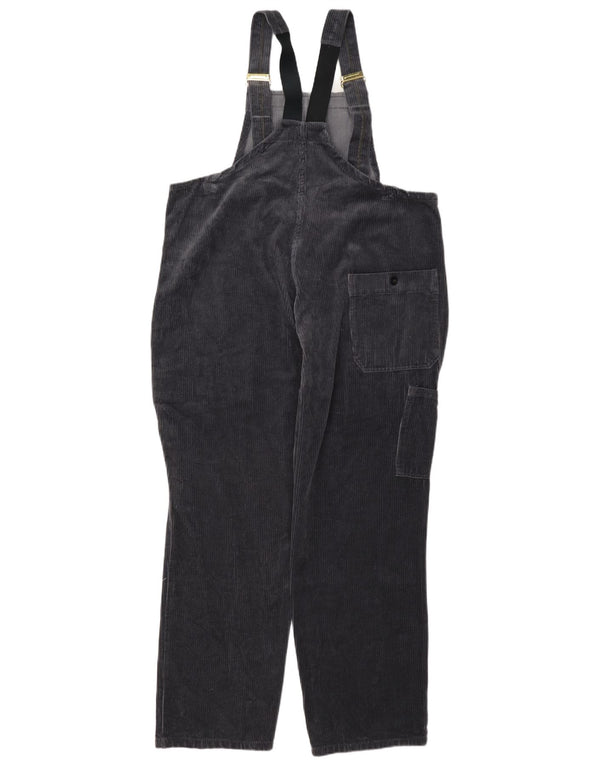 vintage Mens Dungarees Corduroy Pantalon W40 L29 Gris Coton