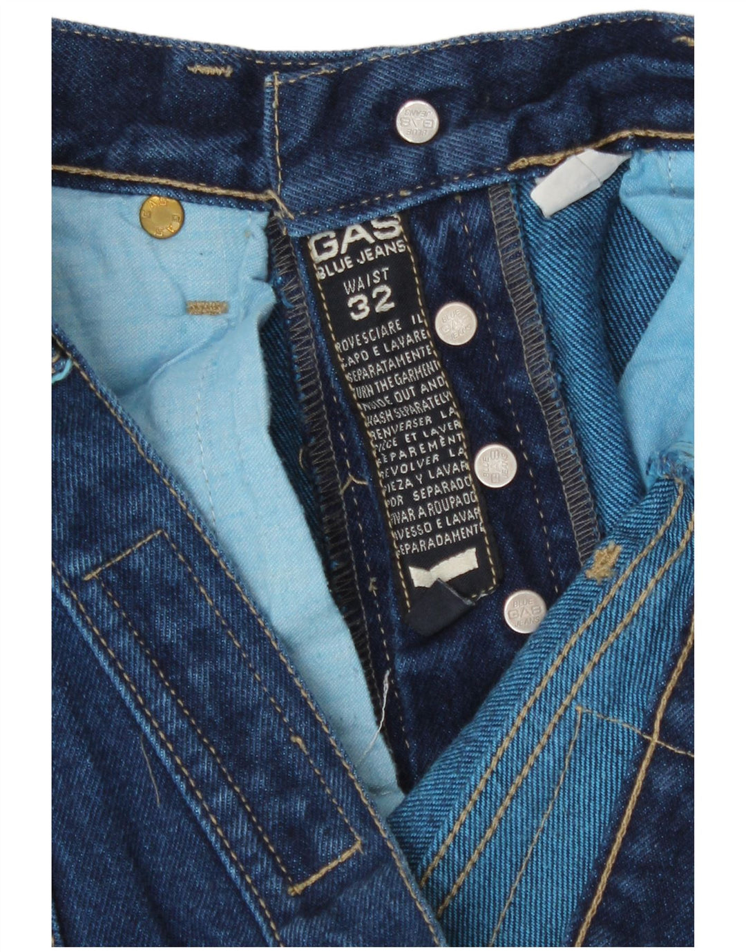 Gas Jean droit homme W32 L28 bleu coton