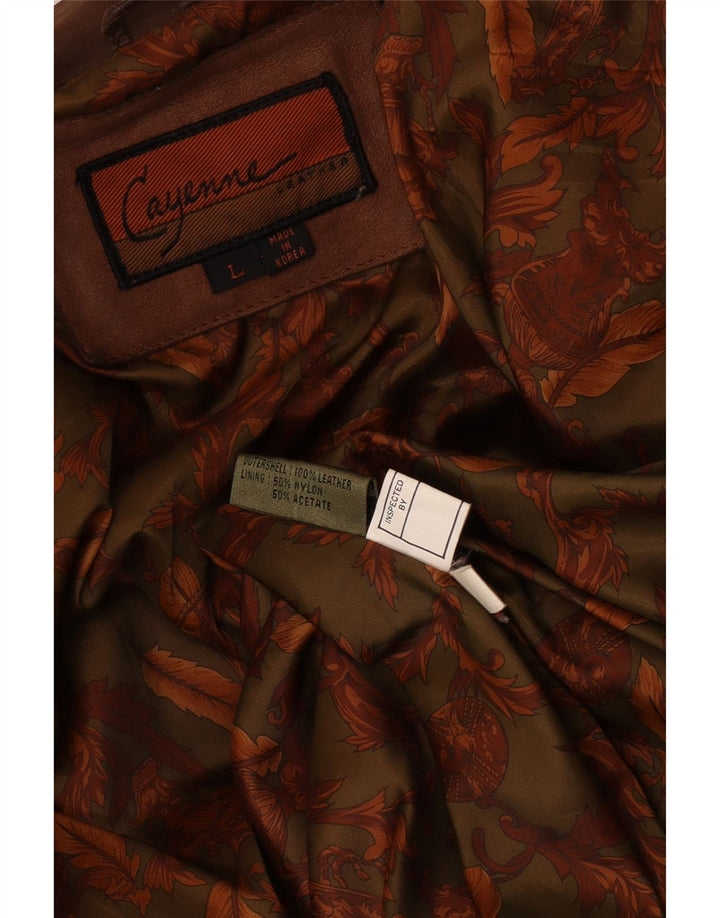 Cayenne Veste en cuir pour homme UK 40 Grand cuir marron