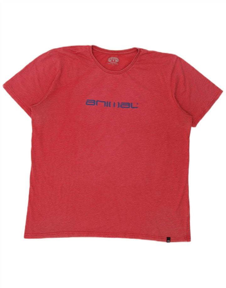 Animal T-Shirt Graphique Homme Top XL Rouge Coton