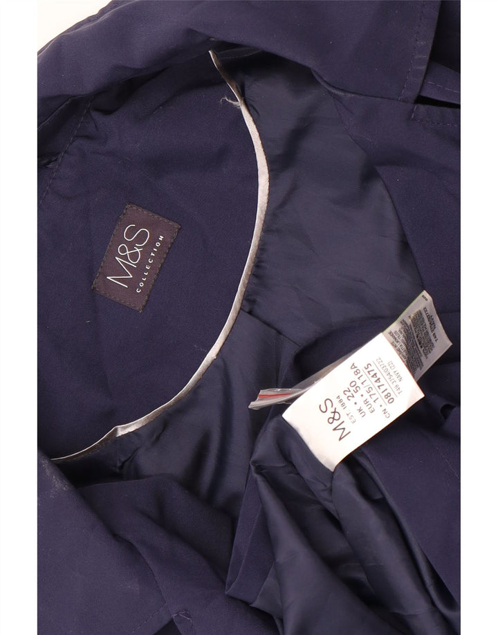 Marks & Spencer Trench court pour femme UK 22 3XL Bleu marine Polyester
