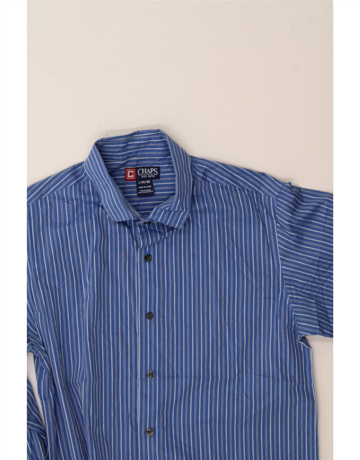 CHAPS Boys Shirt 14-15 Years Large Blue Pinstripe Cotton Vintage Chaps and Second-Hand Chaps from Messina Hembry 
