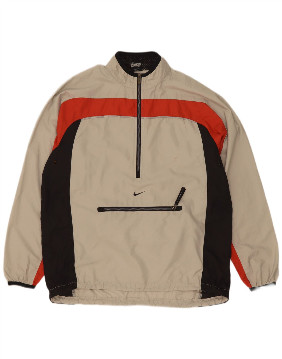 Nike Haut de survêtement à enfiler pour femme US 12/14 Large Beige Colourblock