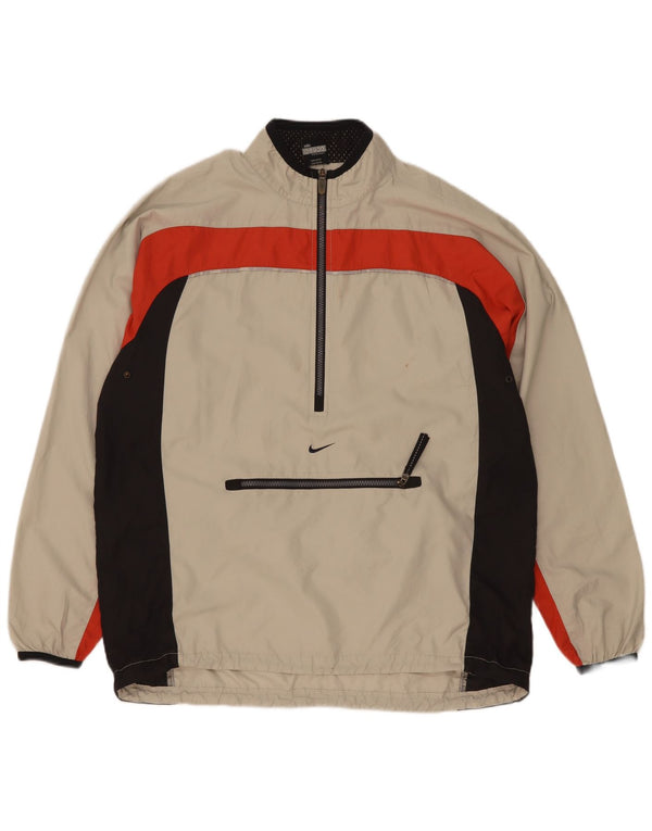 Nike Haut de survêtement à enfiler pour femme US 12/14 Large Beige Colourblock