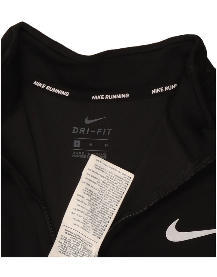 NIKE Haut de survêtement Dri Fit à col zippé pour femme UK 14 Noir moyen
