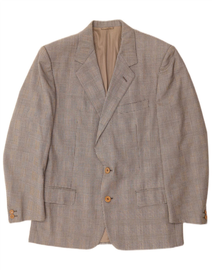 Burberrys Veste blazer à 2 boutons pour homme IT 48 en laine à carreaux gris moyen