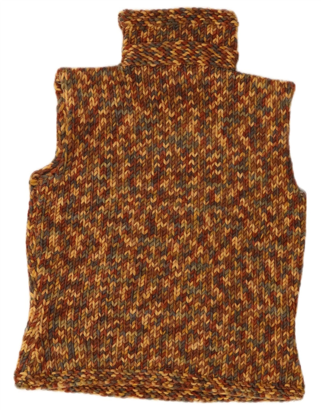 vintage Womens Roll Neck Vest Tank Top UK 12 Moyen Multicolore Moucheté