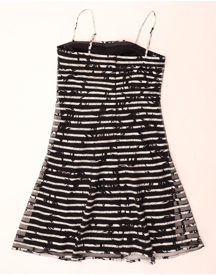 FRANK LYMAN Robe Slip pour Femme UK 44 Polyester Rayé Noir Moyen