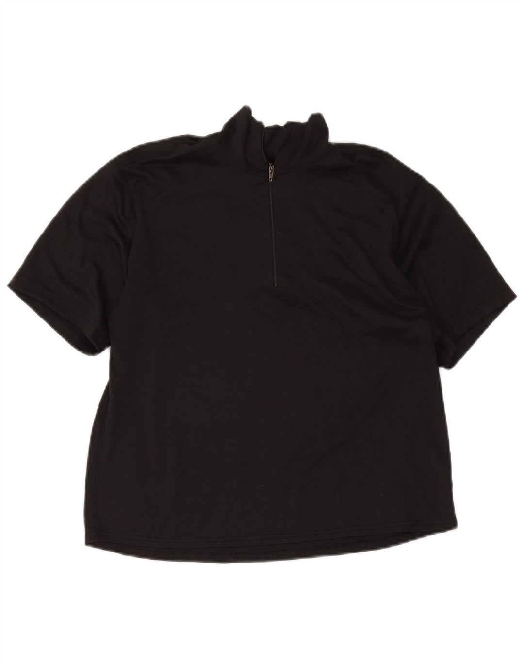 Patagonia T-shirt à col zippé pour femme UK 14 Medium Noir Polyester