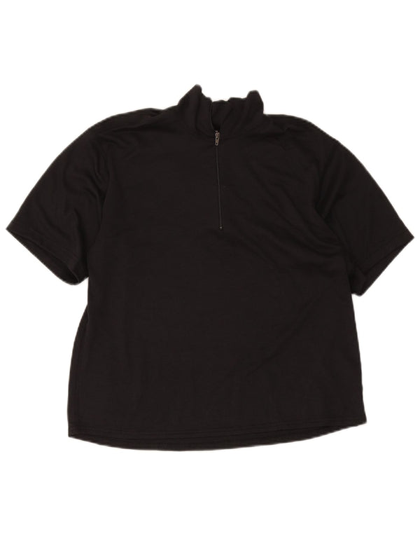 Patagonia T-shirt à col zippé pour femme UK 14 Medium Noir Polyester