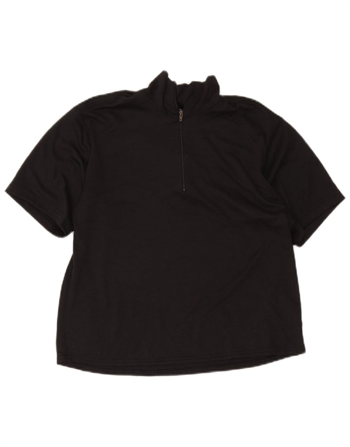 Patagonia T-shirt à col zippé pour femme UK 14 Medium Noir Polyester