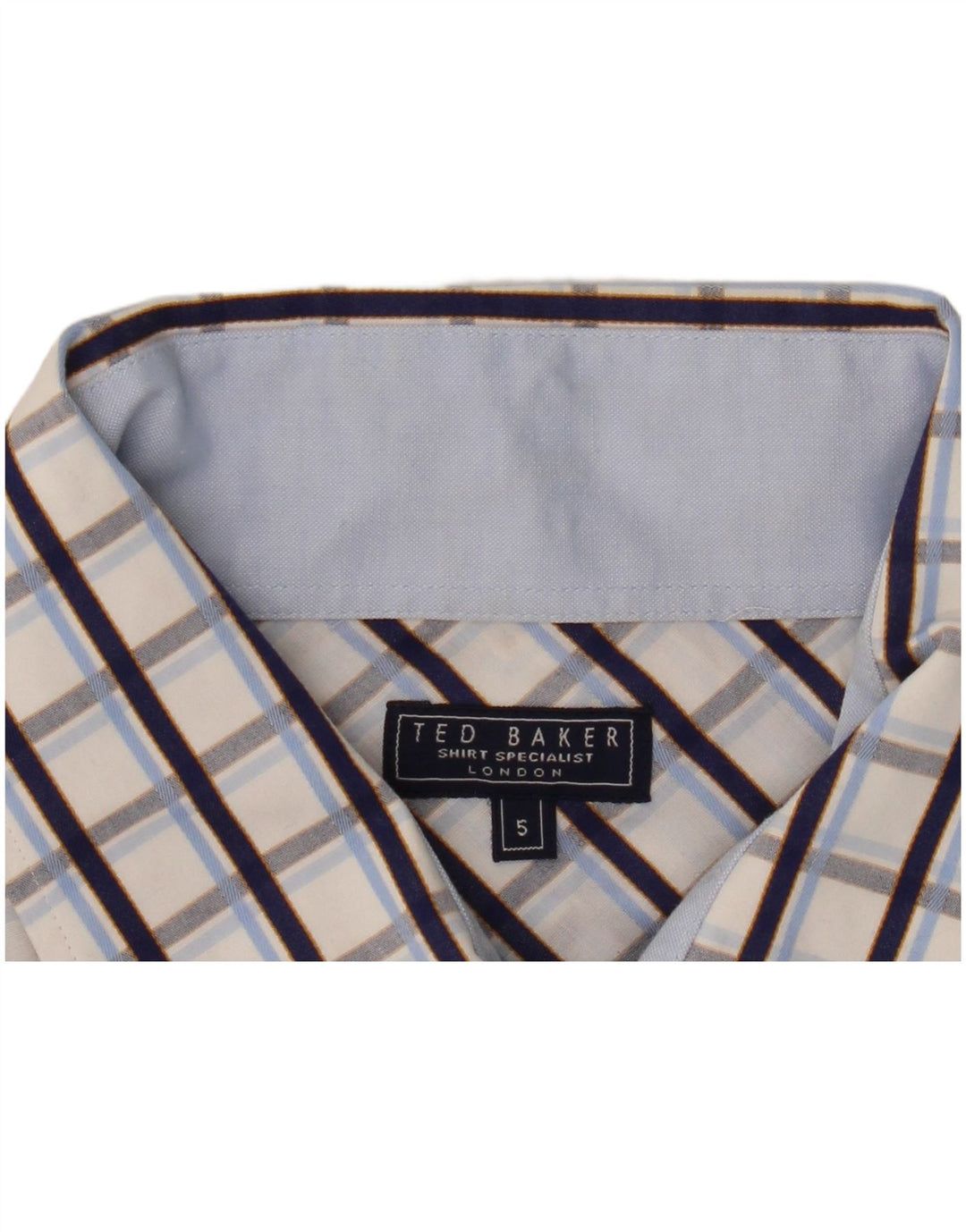 Ted Baker Chemise formelle pour homme Taille 5 XL Bleu à carreaux