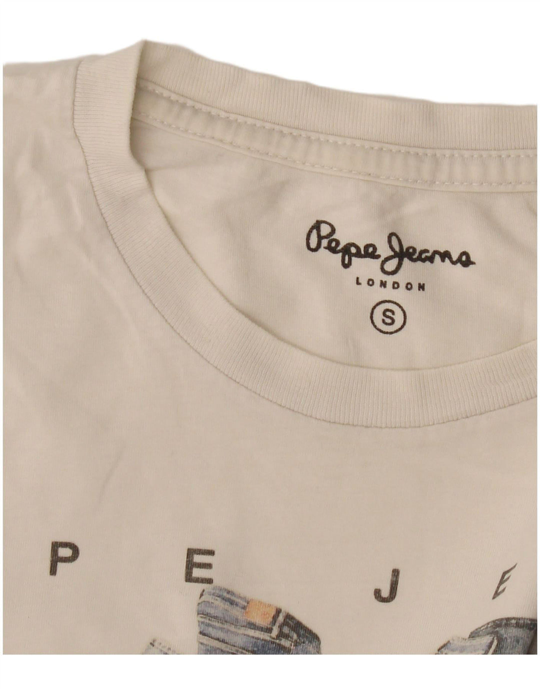 PEPE Jeans T-Shirt Graphique Homme Petit Blanc Cassé