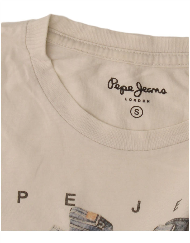 PEPE Jeans T-Shirt Graphique Homme Petit Blanc Cassé
