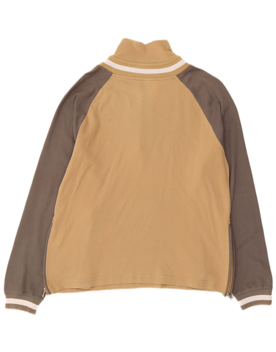 Champion Sweat-shirt à col zippé pour femme UK 14 Beige moyen Colourblock