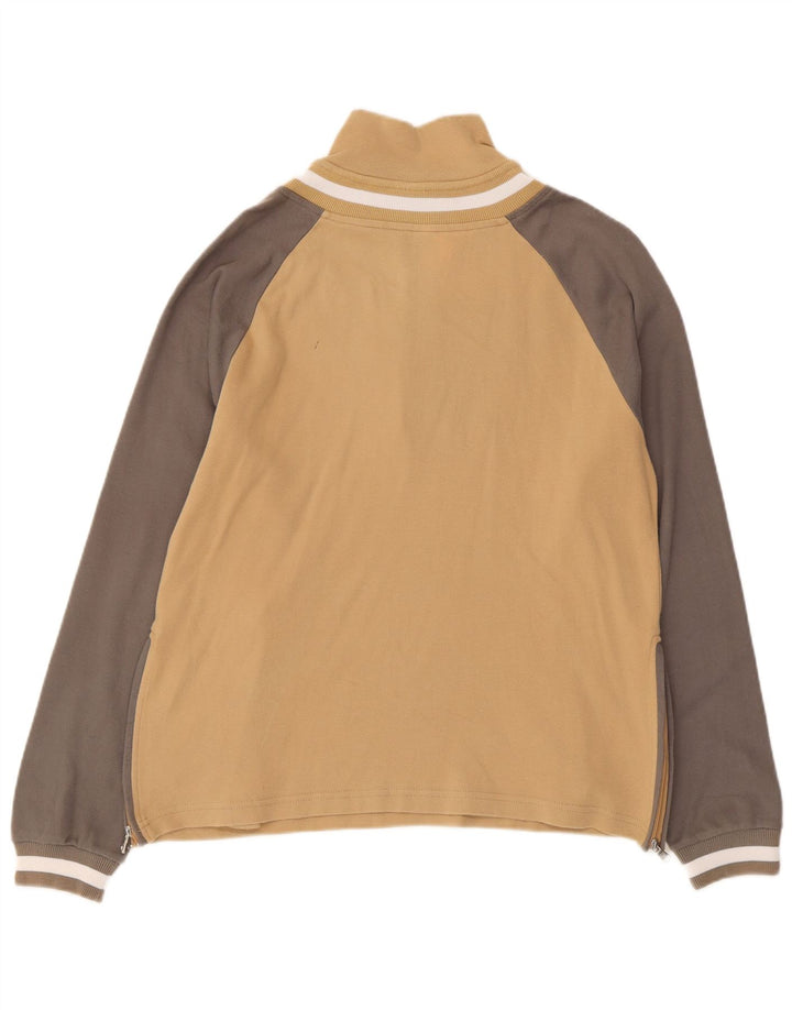 Champion Sweat-shirt à col zippé pour femme UK 14 Beige moyen Colourblock
