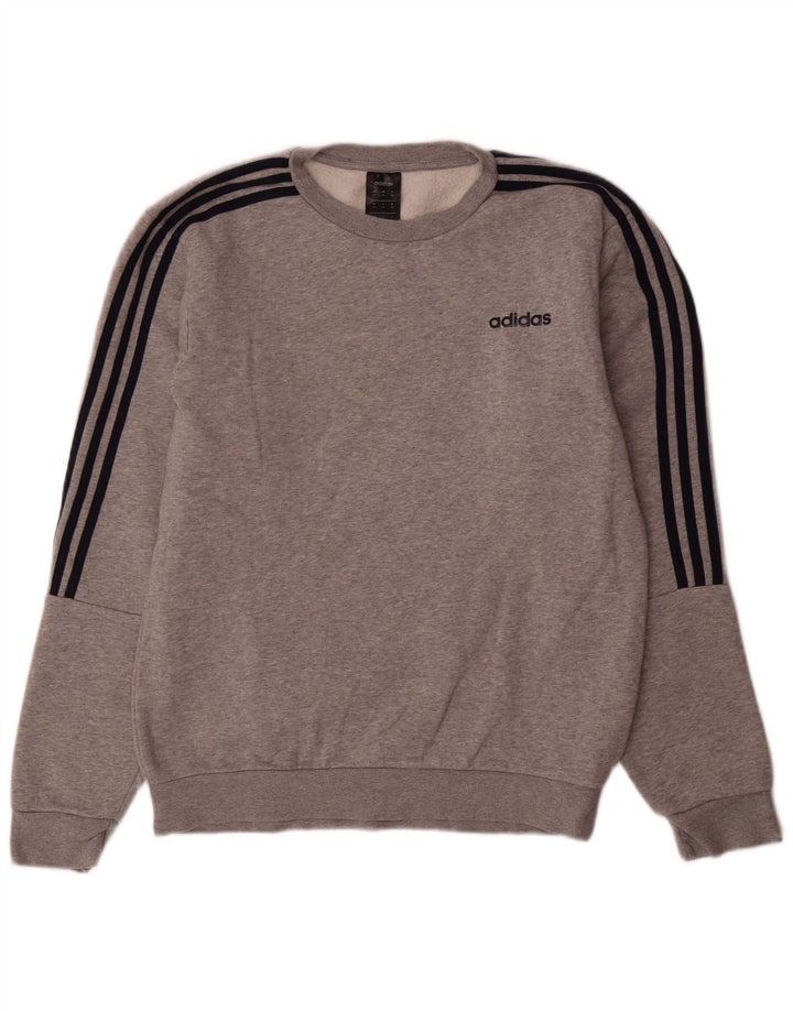 Adidas Sweat-Shirt Homme Gris Moyen Coton