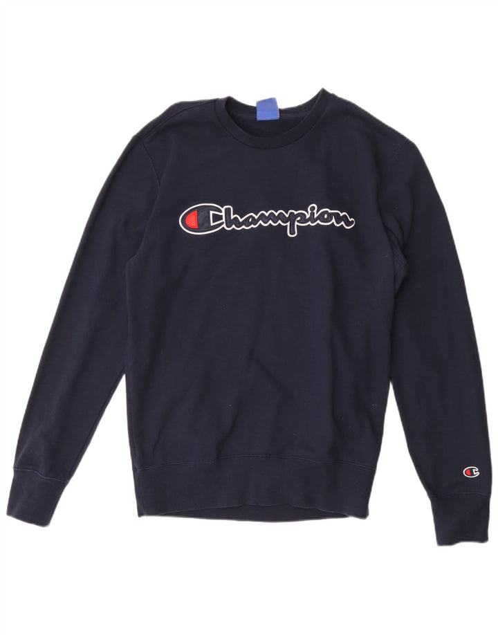 Champion Sweat-Shirt Graphique Homme Bleu Marine Moyen Coton