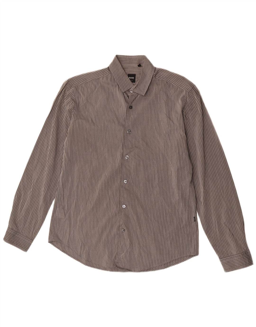 Hugo Boss Chemise Slim Fit en coton à fines rayures gris moyen