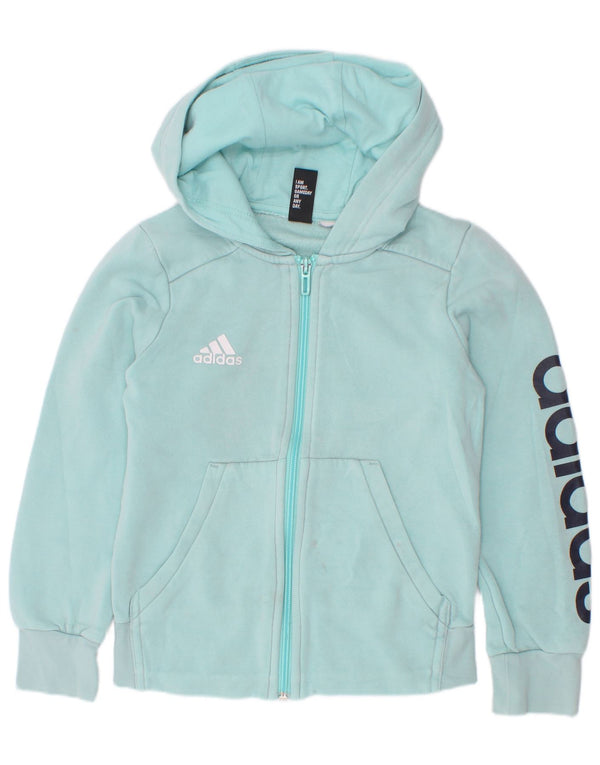Adidas Pull à capuche zippé graphique pour fille 5-6 ans Bleu