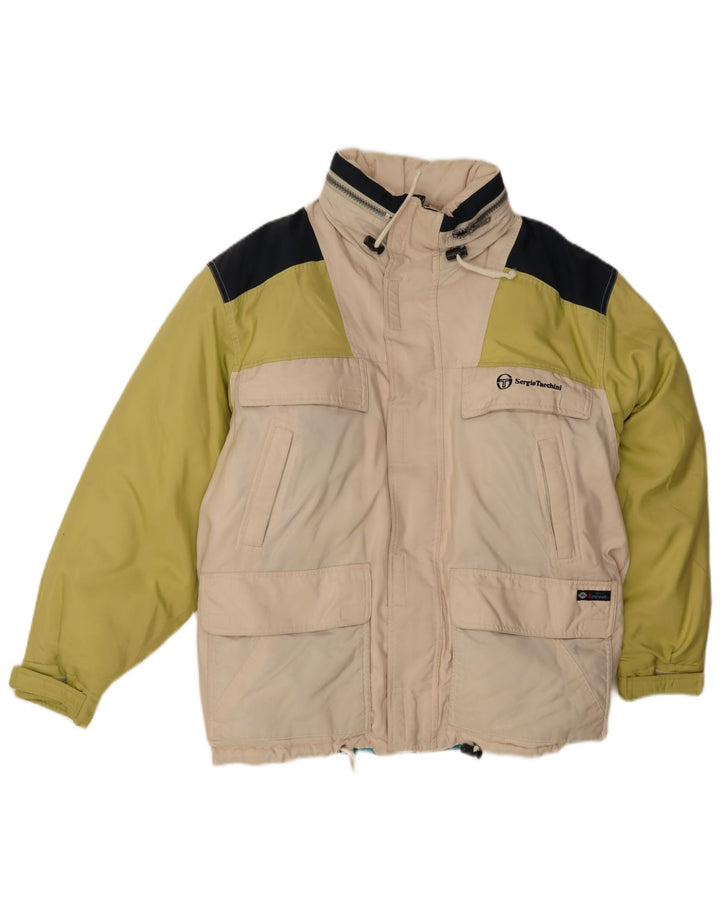 Sergio Tacchini Veste rembourrée pour homme UK 38 Medium Off White Colourblock