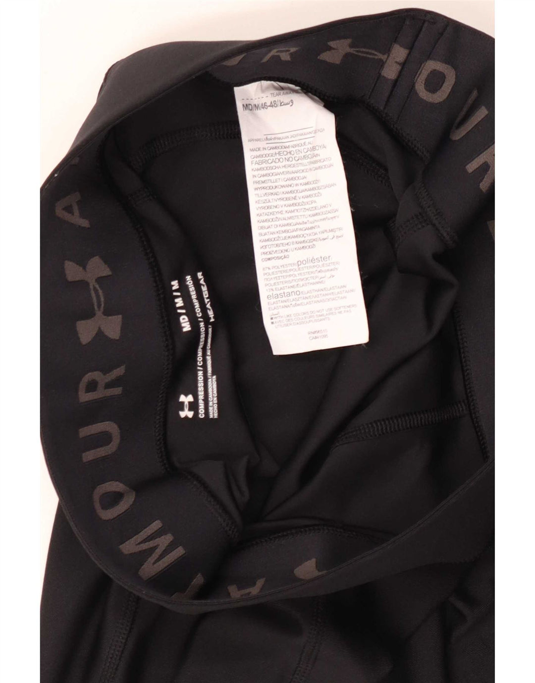 Under Armour Legging Capri Heat Gear Femme UK 12 Noir Moyen Polyester