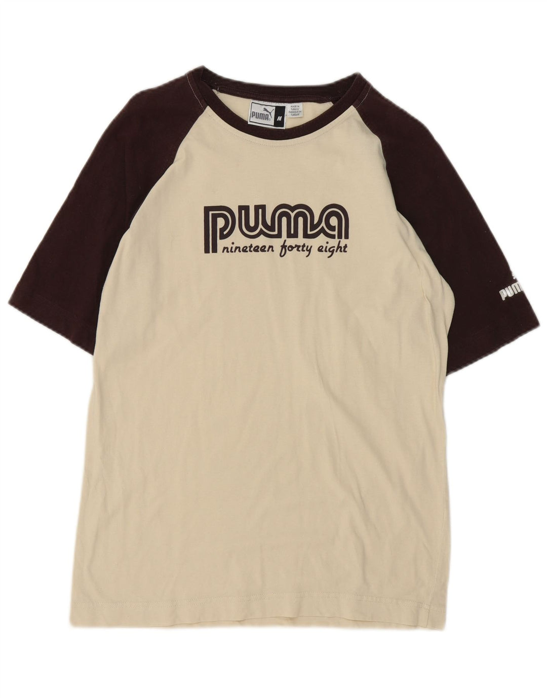 Puma T-Shirt Graphic Homme Blanc Moyen Coton Colorblock