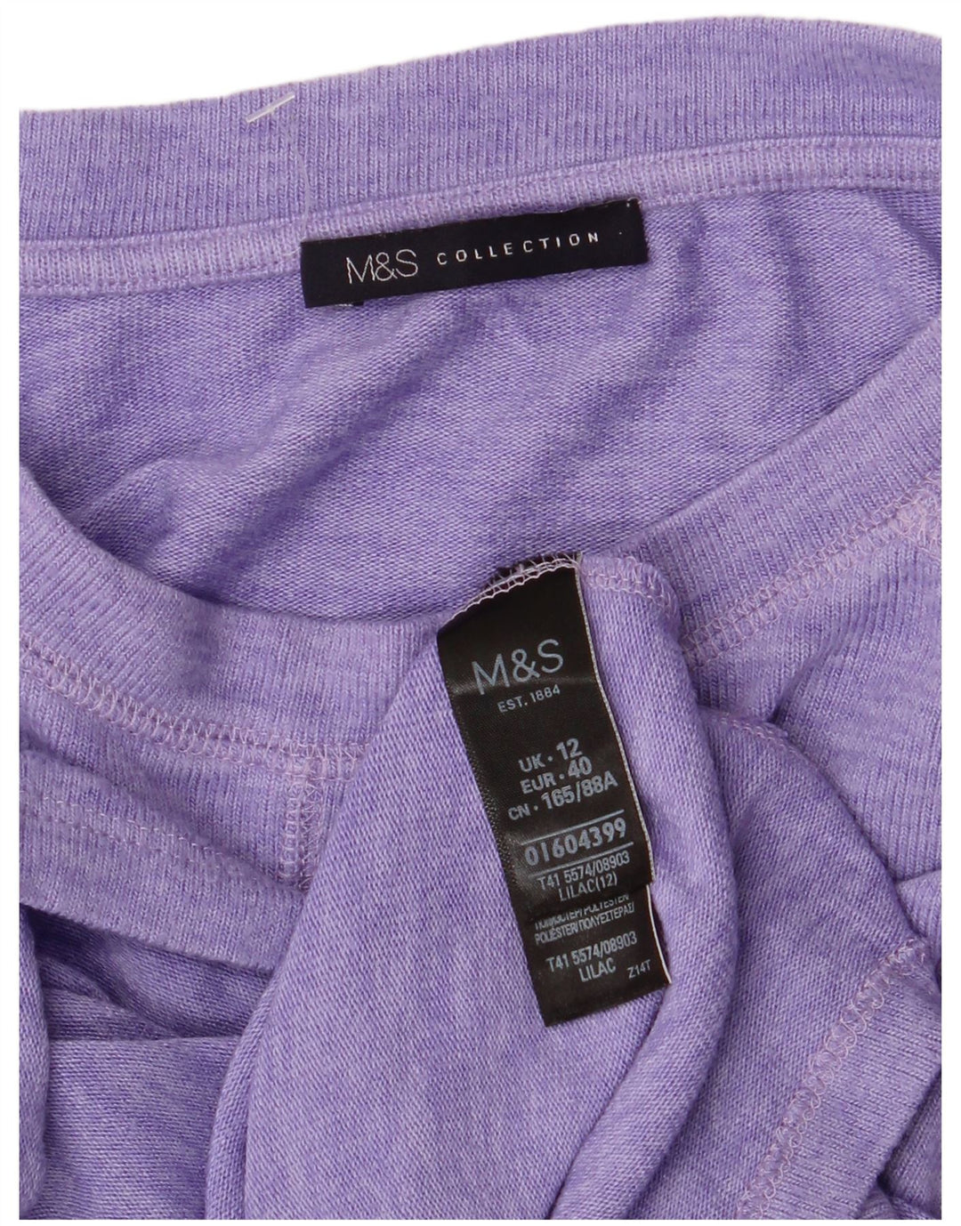 MARKS & SPENCER T-Shirt Femme UK 12 Violet Moyen Viscose