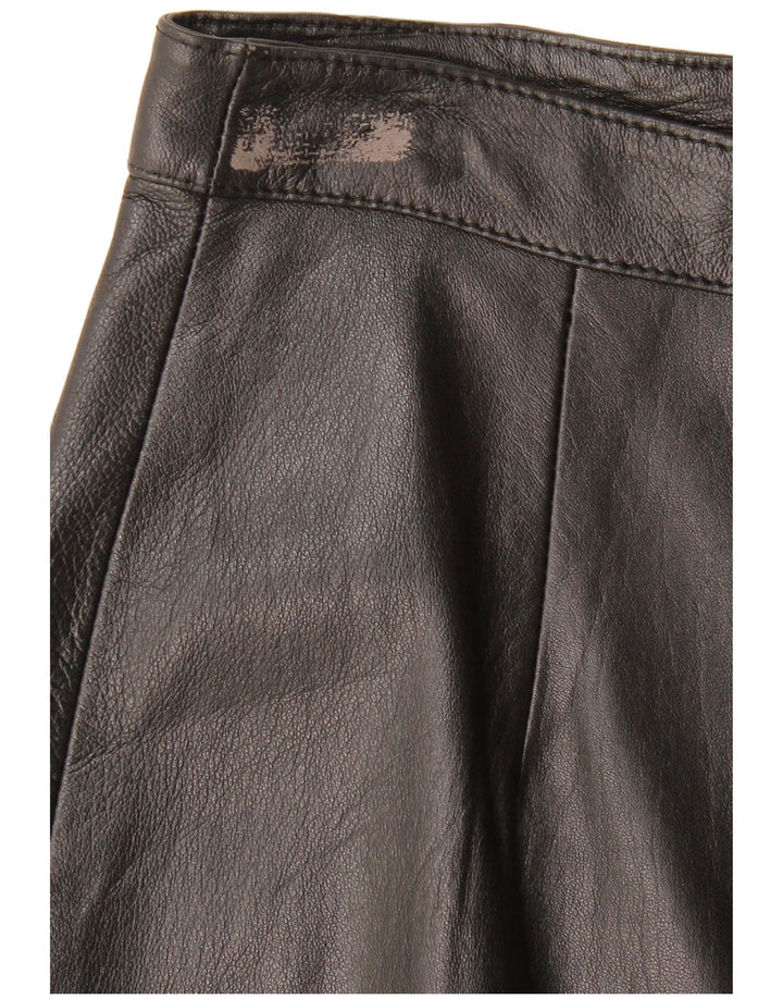 VINTAGE Jupe en cuir femme IT 44 Medium W28 Cuir noir